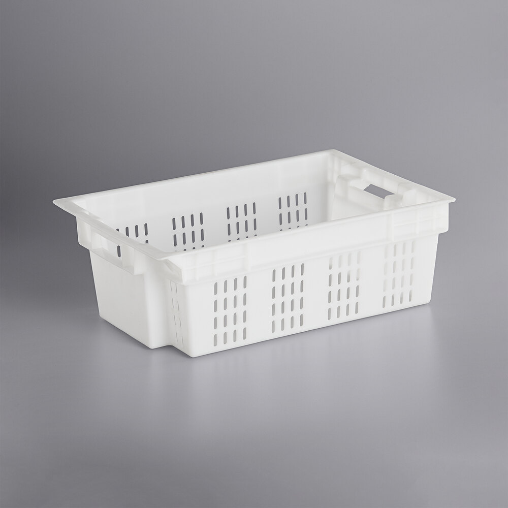 600*400*200 mm plastic meat crate solid base, vented wall 